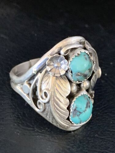 Navajo Kingman Turquoise Multi-Stone Ring | Authentic Native American Sterling Silver | Sz 10.5 | 14171
