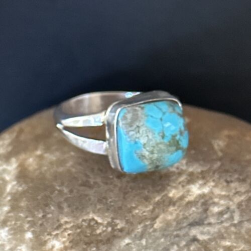 Native American Men's Navajo Blue Turquoise Ring | Sterling Silver | Sz 11 | 14447