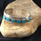 Navajo Blue Kingman Turquoise Cuff Bracelet | Sterling Silver | Authentic Native American Handmade | 1962