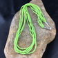 Native American Green Gaspeite Tube Heishi Necklace | 5 Strand | Sterling Silver | 19" | 10258