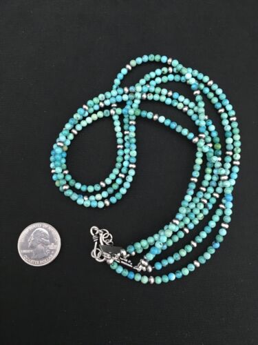 Southwestern 3-Strand Multi-Color Turquoise Necklace | Sterling Silver | 21" | 1097