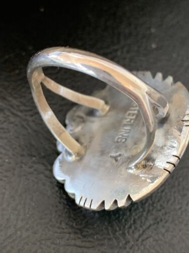 Navajo Green Sonoran Turquoise Ring | Sterling Silver | Sz 10.5 | Authentic Native American Handmade | 10423