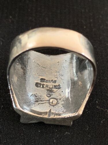 Native American Pueblo Cast Sterling Silver Ring | Sz 14 | 13482