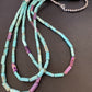 Navajo Blue Turquoise Jasper Bead Necklace | 3-Strand Sterling Silver | 24" | Authentic Native American Handmade | 12512
