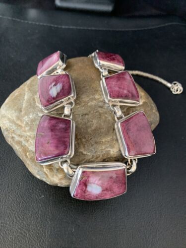 Lariat Necklace with Purple Spiny Oyster Choker Pendant | Sterling Silver | 20" | 13791