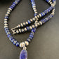 Native American Navajo Blue Lapis Pendant Necklace | Sterling Silver | Authentic Handmade | 12247