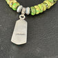 Navajo Green Turquoise Necklace Pendant | Sterling Silver | 22" | Authentic Native American Handmade | 14605