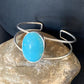 Minimalist Women's Blue Kingman Turquoise Cuff Bracelet | Sterling Silver | 12870