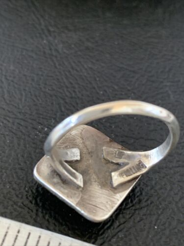 Navajo Blue Turquoise Ring | Sterling Silver | Sz 6.5 | Authentic Native American Handmade | 10776