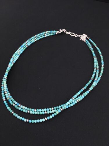 Southwestern 3-Strand Multi-Color Turquoise Necklace | Sterling Silver | 21" | 1097