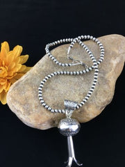 Navajo Sterling Silver Necklace | Large Naja Pendant 4" | Authentic Native American Handmade | 1673