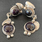 Navajo Purple Sugilite Post Dangle Earrings | Sterling Silver | Authentic Native American Handmade | 1591