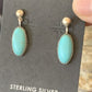 Blue Turquoise Dangle Post Earrings | Sterling Silver | 0.50" | 12713