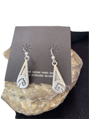 Native American Hopi Sterling Silver Dangle Earrings | Handmade | 01508