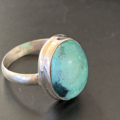Navajo Blue Turquoise Ring | Sterling Silver | Sz 6 | Authentic Native American Handmade | 11430