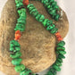 Spiny Green Magnesite Navajo Sterling Silver Necklace | 20" | Southwestern Handmade | 8069