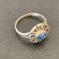 Navajo Blue Turquoise Lapis Inlay Ring | Sz 7.5 | Authentic Native American Handmade | 11199