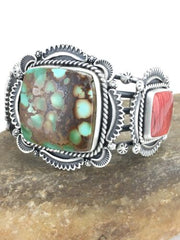 Navajo Spiny Royston Turquoise Bracelet | Sterling Silver | Authentic Native American Handmade | 1129