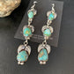 Navajo Green Turquoise Earrings | Sonoran Gold | Sterling Silver | 3 Dangle | Authentic Native American Handmade | 13925