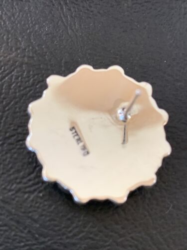 Navajo Blue Cluster Turquoise Stud Post Earrings | Sterling Silver | Authentic Native American Handmade | 12301
