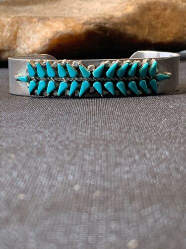 Native American Turquoise Navajo Bracelet | Sterling Silver Old Pawn | 4433 - Masha USA