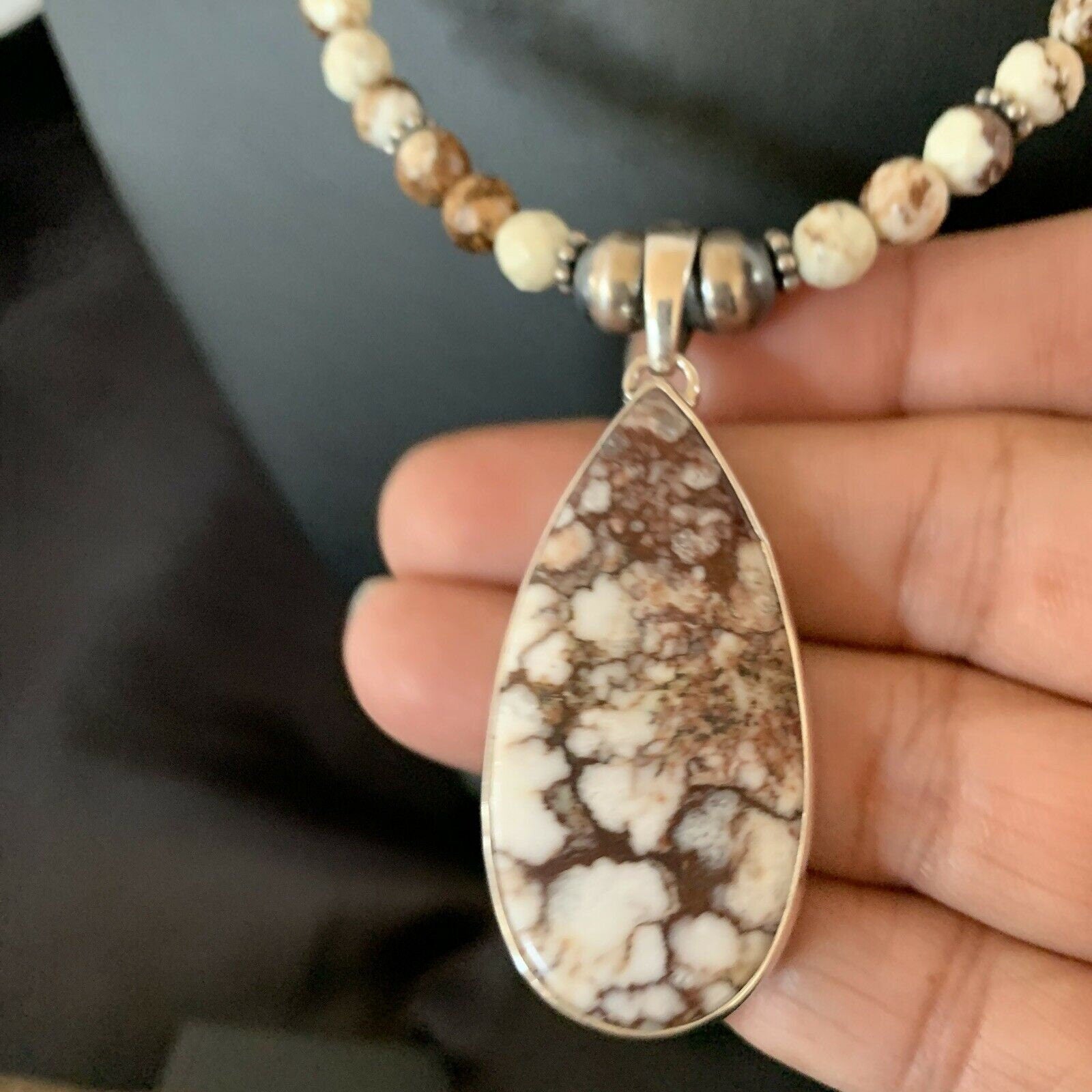 Navajo Wild Horse Turquoise Necklace Pendant | Sterling Silver | Authentic Native American Handmade | 11374 - Masha USA