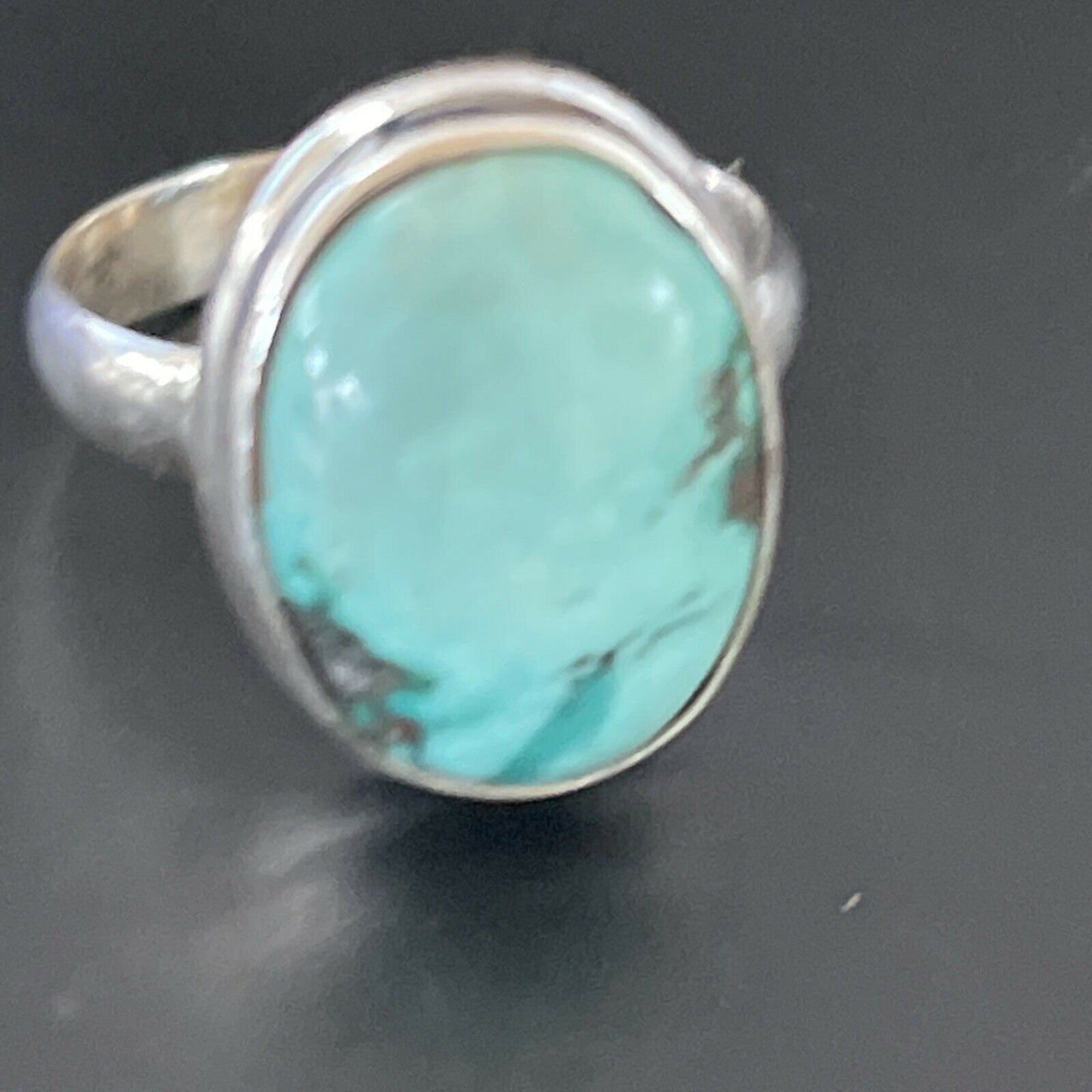 Navajo Spiderweb Blue Turquoise Ring | Sterling Silver | Sz 6.5 | Authentic Native American Handmade | 11446