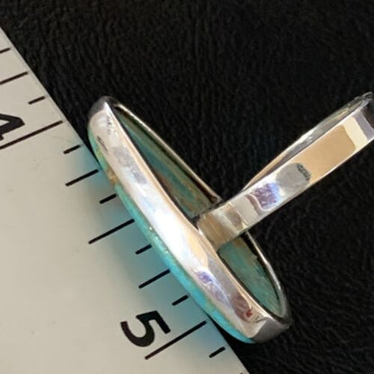 Navajo Blue Kingman Turquoise Ring | Sterling Silver | Sz 8 | Authentic Native American Handmade | 12796