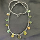 Native American Navajo Green Turquoise Necklace | Sterling Silver| Teardrop | 19" | 10139