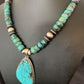 Navajo Pearls Spiderweb Beads Turquoise Necklace Pendant | Sterling Silver | Authentic Native American Handmade | 10239