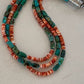 Navajo Green Turquoise Spiny Necklace Set | Sterling Silver | Authentic Native American Handmade | 2979