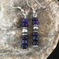 Navajo Purple Sugilite Dangle Bead Earrings | Sterling Silver | Authentic Native American Handmade | 1" | 12346