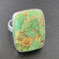 Adjustable Navajo Green Mojave Turquoise Ring | Sterling Silver | Sz 8 | Authentic Native American Handmade | 11785