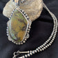 Navajo Green Kingman Turquoise Pendant Necklace | Sterling Silver | Authentic Native American Handmade | 1311