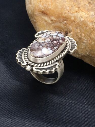 Navajo Wild Horse Turquoise Ring | Sterling Silver | Sz 7 | Authentic Native American Handmade | 12063