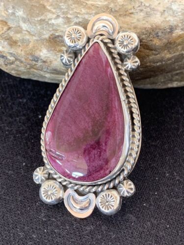 Native American Men's Sterling Silver Purple Spiny Oyster Ring | Sz 11 | 424