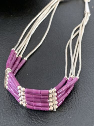 Navajo Purple Sugilite Heishi Bracelet | Sterling Silver | 8" | Authentic Native American Handmade | 2175