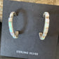 Native American Navajo Hoop Earrings Set | Sterling Silver White Opal | 12772