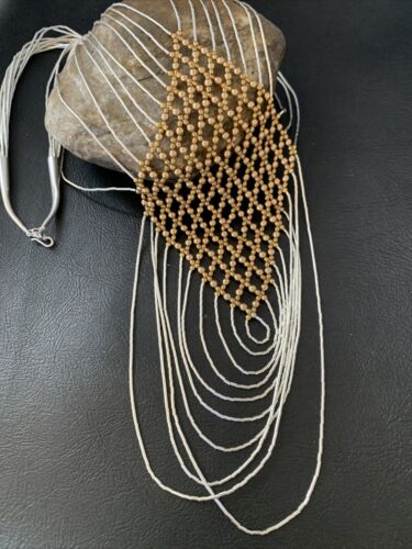 Gold-Filled Liquid Silver Heishi Necklace | 10 Strand Sterling Tube | 19" | 12631