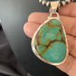 Men's Navajo Blue Spiderweb Turquoise Pendant Necklace | Sterling Silver | Authentic Native American Handmade | 10674