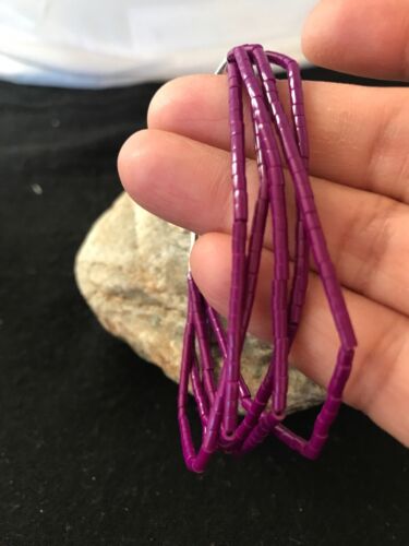 Stabilized Purple Sugilite Liquid Heishi Bracelet | Sterling Silver | 5-Strand | 7" | 13605