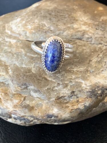 Navajo Lapis Lazuli Adjustable Ring | Sterling Silver | Sz 7 | Authentic Native American Handmade | 12448