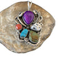 Navajo Sugilite, White Buffalo Turquoise, Spiny Oyster Multi-Stone Pendant | Authentic Native American Sterling Silver | Multi-Stone | 1224