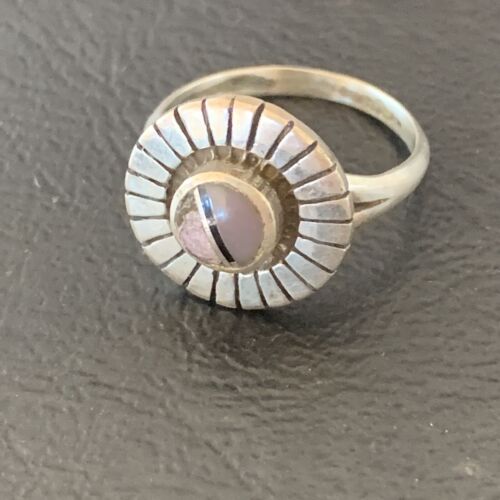 Native American Women's Navajo Purple Sugilite Pink Coral Inlay Ring | Sz 5.5 | 11174