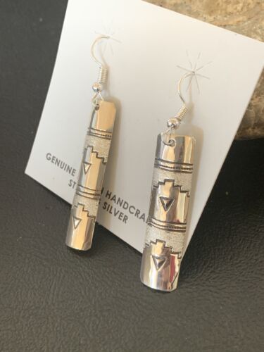 Navajo Stamped Sterling Silver Earrings Set | Authentic Native American Handmade | 11623