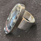 Native American Men's Cinnabrite Ring | Sterling Silver | White Black | Sz 7 | 1569