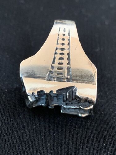 Native American Pueblo Cast Sterling Silver Ring | Sz 14 | 13482