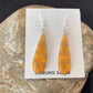 Navajo Orange Spiny Oyster Inlay Earrings | Sterling Silver | 1.5" | Authentic Native American Handmade | 976