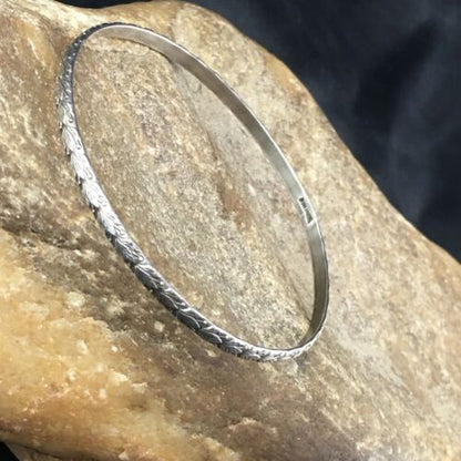 Southwestern Navajo Stamped Cuff Bracelet | Sterling Silver | Authentic Native American Handmade | 10254
