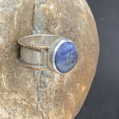 Southwestern Old Pawn Navajo Blue Lapis Ring | Sterling Silver | Sz 5 | Authentic Native American Handmade | 10379